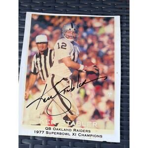 Vintage Signed Autographed Ken Stabler 1977 Super Bowl XI QB Oakland Raiders